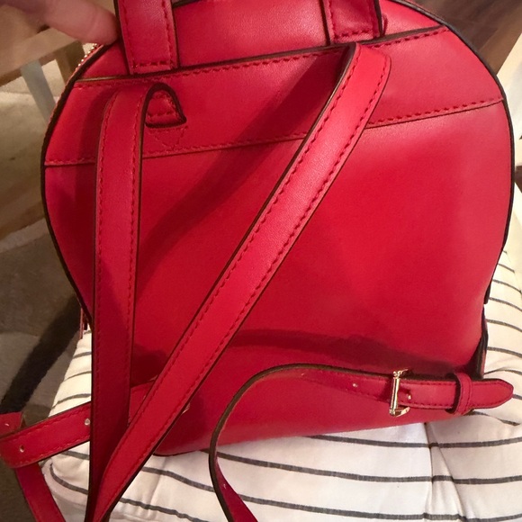 Michael Kors Jaycee Medium Backpack in a bright red pebbled leather main image 4